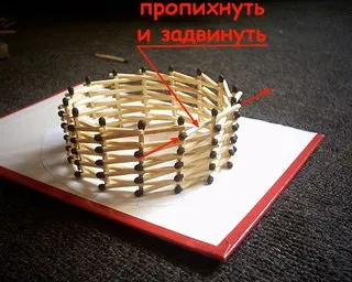 Колесо із сірників без клею (сірників) Колесо із сірників без клею