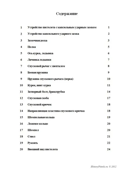 Комплект креслень для виготовлення пістолета з капсульного замком (креслень) Комплект креслень для виготовлення пістолета з капсульного замком
