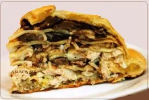 Курник з рисом куркою і грибами