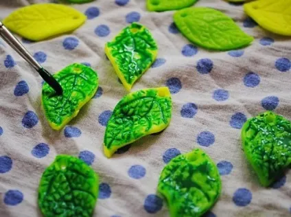 Літній комплект «листя» з полімерної глини (листя) Літній комплект «листя» з полімерної глини