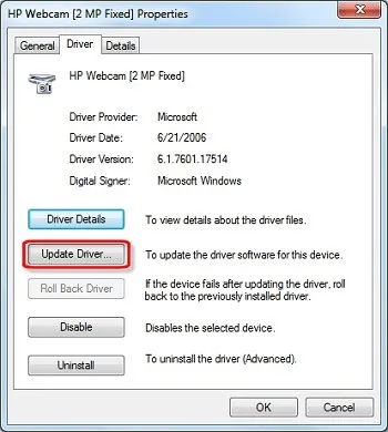 Ноутбуки hp - усунення проблем з веб-камерою в ос windows vista, служба підтримки hp®