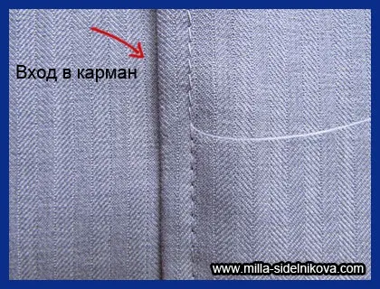 Обробка кишень в бічних швах