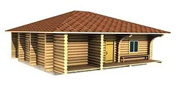 Проекти бань з колоди фото і планування (великою терасою просторою кімнатою) Проекти бань з колоди фото і планування