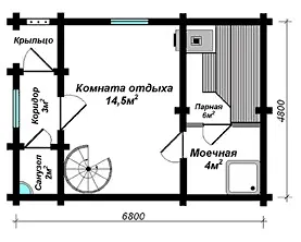 Проекти бань з колоди фото і планування (просторою кімнатою відпочинку) Проекти бань з колоди фото і планування