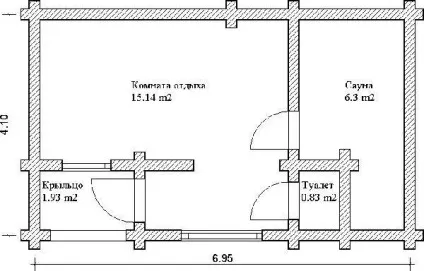 Проекти бань з колоди фото і планування (великою терасою просторою кімнатою) Проекти бань з колоди фото і планування