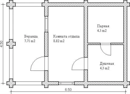 Проекти бань з колоди фото і планування (великою терасою просторою кімнатою) Проекти бань з колоди фото і планування
