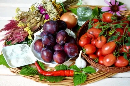 Помідори, мариновані з сливами - покроковий рецепт з фото, консервування (помідори) Помідори, мариновані з сливами - покроковий рецепт з фото, консервування