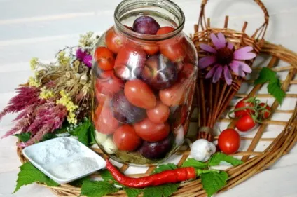 Помідори, мариновані з сливами - покроковий рецепт з фото, консервування (сливами) Помідори, мариновані з сливами - покроковий рецепт з фото, консервування