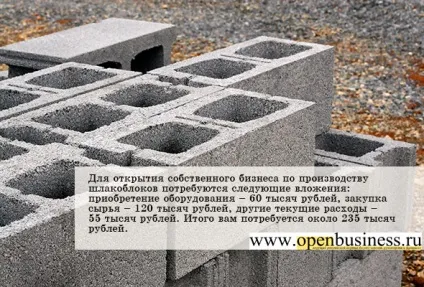 Прибутковий бізнес виробництво шлакоблоків (свій бізнес) Прибутковий бізнес виробництво шлакоблоків