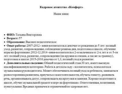 Рекомендаційний лист для няні зразок від батьків і роботодавця (рекомендаційний) Рекомендаційний лист для няні зразок від батьків і роботодавця
