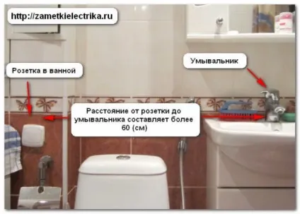 Розетка у ванній, замітки електрика (зона) Розетка у ванній, замітки електрика