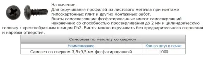 Саморізи для гіпсокартону як вибрати, розміри, види, ціни (види) Саморізи для гіпсокартону як вибрати, розміри, види, ціни