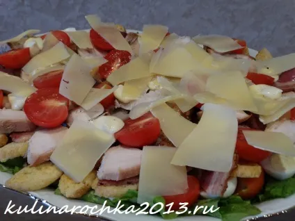 Салат цезар з куркою, беконом і сухариками - готуємо смачно, красиво і по-домашньому! (Беконом) Салат цезар з куркою, беконом і сухариками - готуємо смачно, красиво і по-домашньому!