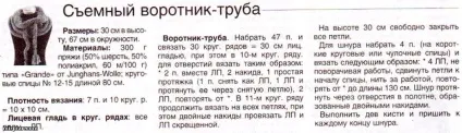 Шарф-труба спицями (схема)