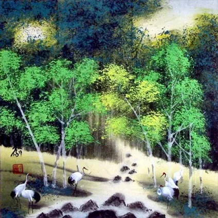 Танець журавлів ~ картини китайських художників (природа) Танець журавлів ~ картини китайських художників