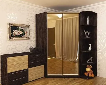 Кутовий шафа купе види, розміри, планування, фото