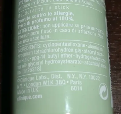 Твердий дезодорант clinique dry form antipersperant deodorant відгуки
