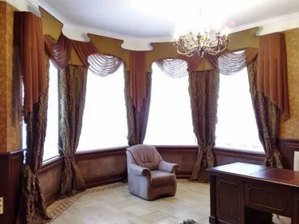 Вибираємо штори з ламбрекеном у вітальню, на кухню, в спальню, фото (ламбрекеном) Вибираємо штори з ламбрекеном у вітальню, на кухню, в спальню, фото