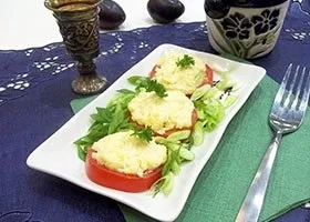 Рецепт часникова закуска з помідорів і сиру (сиру) Рецепт часникова закуска з помідорів і сиру