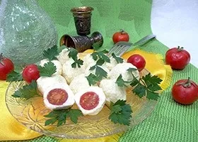 Рецепт часникова закуска з помідорів і сиру (сиру) Рецепт часникова закуска з помідорів і сиру