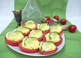 Рецепт часникова закуска з помідорів і сиру (рецепт) Рецепт часникова закуска з помідорів і сиру