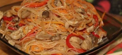 Фунчоза по-корейськи - рецепти салату з морквою, овочами, м'ясом (овочами) Фунчоза по-корейськи - рецепти салату з морквою, овочами, м'ясом