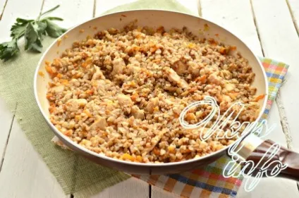Гречка з куркою рецепт з фото (шматочки курячого філе) Гречка з куркою рецепт з фото