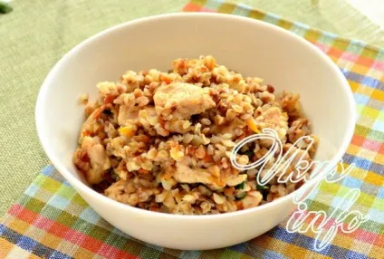 Гречка з куркою рецепт з фото (шматочки курячого філе) Гречка з куркою рецепт з фото