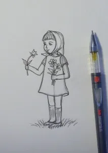 Як намалювати дівчинку, малюємо поетапно олівцем, мій малюк