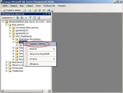 Як створити таблицю в базі даних ms sql server 2008
