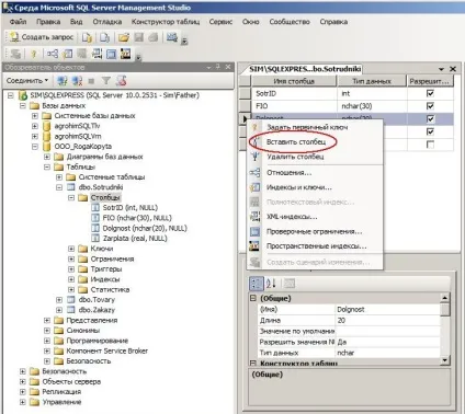 Як створити таблицю в базі даних ms sql server 2008