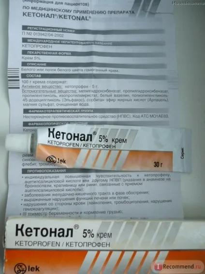 Кетонал відгуки