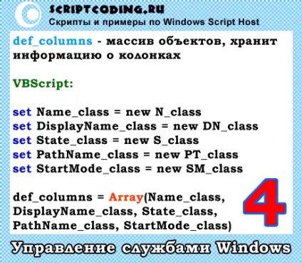 Пишемо менеджер служб windows засобами командного рядка і windows script host (windows) Пишемо менеджер служб windows засобами командного рядка і windows script host