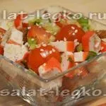 Салат з черрі, огірками і сухариками (сухариками) Салат з черрі, огірками і сухариками