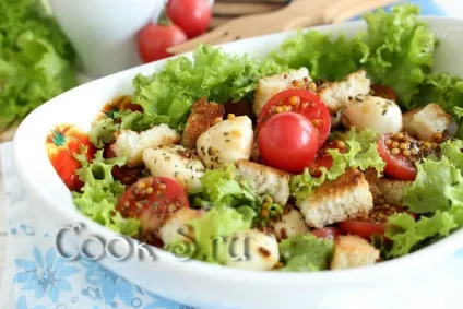 Салат з помідорами і сухариками - покроковий рецепт з фото, салати (салат з помідорами і сухариками і сиром) Салат з помідорами і сухариками - покроковий рецепт з фото, салати