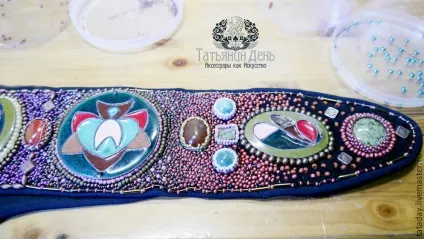 Створюємо пояс з бісерної вишивкою - ярмарок майстрів - ручна робота, handmade (обплітання кабошона) Створюємо пояс з бісерної вишивкою - ярмарок майстрів - ручна робота, handmade
