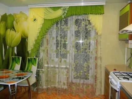 Тюль для кухні фото короткою драпірування, як зшити і красиво повісити штори, дизайн сітки і як (тюль) Тюль для кухні фото короткою драпірування, як зшити і красиво повісити штори, дизайн сітки і як