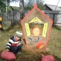 Прикраса ділянки з дерева «корівка і жираф» (дошкільнята) Прикраса ділянки з дерева «корівка і жираф»