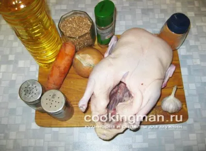 Качка в духовці фарширована гречкою - кулінарія для чоловіків