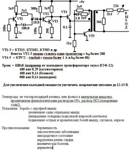 3 Схеми електростимуляторів росту м'язів (м'язів) 3 Схеми електростимуляторів росту м'язів