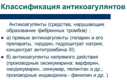 Антикоагулянти що це таке і список препаратів (препаратів) Антикоагулянти що це таке і список препаратів