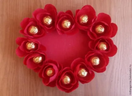 Робимо букет з цукерок у формі серця - ярмарок майстрів - ручна робота, handmade