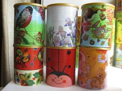 Декупаж банки для сипучих продуктів, фото пляшок для спецій на кухні пластикові та металеві (продуктів) Декупаж банки для сипучих продуктів, фото пляшок для спецій на кухні пластикові та металеві
