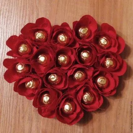 Робимо букет з цукерок у формі серця - ярмарок майстрів - ручна робота, handmade