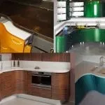Гнуті фасади для кухні меблі з радісних фасадами, фото гарнітурів (гнуті) Гнуті фасади для кухні меблі з радісних фасадами, фото гарнітурів