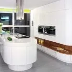 Гнуті фасади для кухні меблі з радісних фасадами, фото гарнітурів (кухні) Гнуті фасади для кухні меблі з радісних фасадами, фото гарнітурів