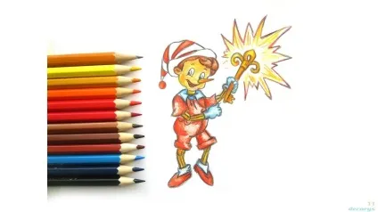 Як намалювати буратіно із золотим ключиком поетапно (ключиком) Як намалювати буратіно із золотим ключиком поетапно