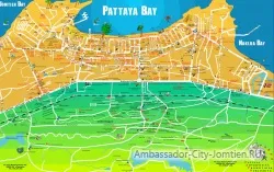 Карта Паттайя російською (торгові центри, ринки, пам'ятки) (українські) Карта Паттайя російською (торгові центри, ринки, пам'ятки)