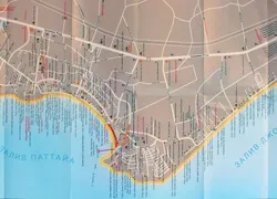 Карта Паттайя російською (торгові центри, ринки, пам'ятки) (карта) Карта Паттайя російською (торгові центри, ринки, пам'ятки)