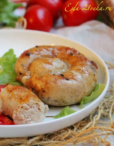 Курячі ковбаски на сковороді гриль (ковбаски) Курячі ковбаски на сковороді гриль